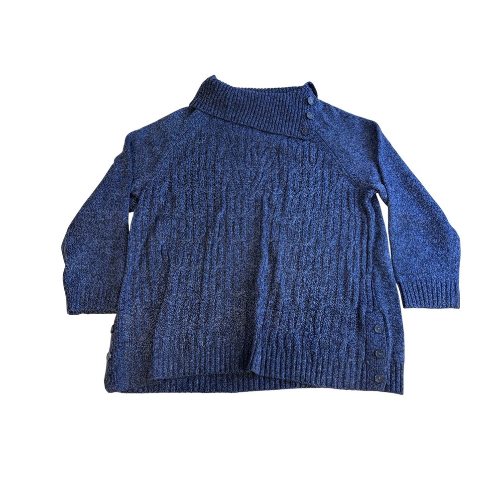 Chadwicks Women's Dark Blue Turtleneck Chunky Knit Sweater Size XLT